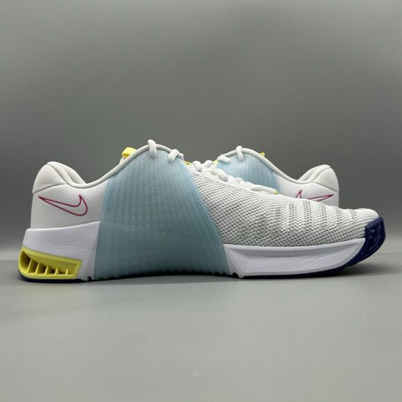 Nike Metcon 9 Men's Size 13 White Fierce Pink Deep Royal Blue Yellow DZ2617-102 - Picture 7 of 11
